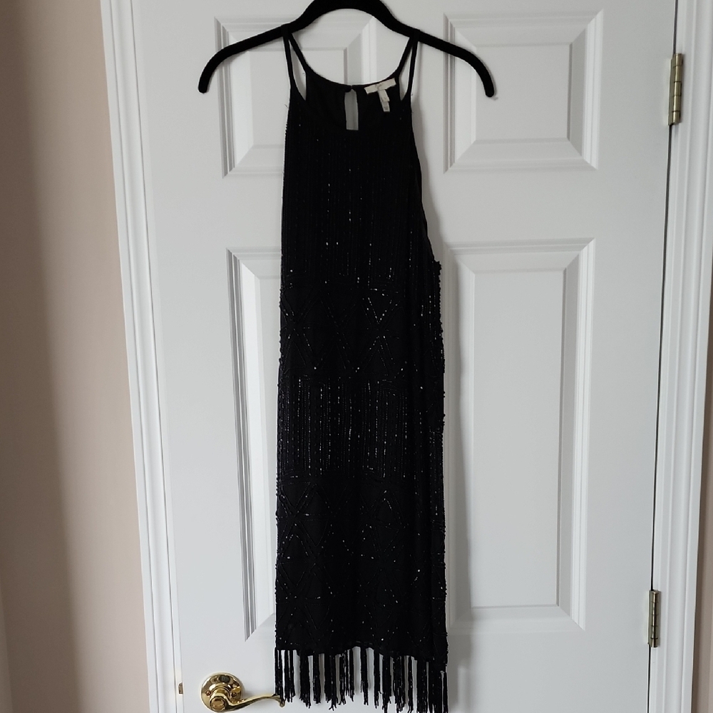 Joie Elegant Black Fringe Dress